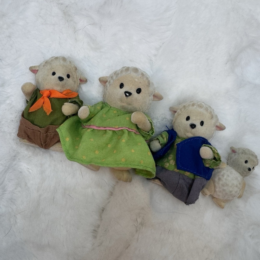 Sylvanian Families Sheep Family Set of 4 Collectible Doll Figures